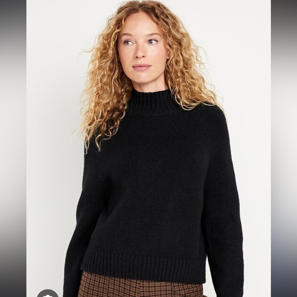 Old Navy Mock-neck Crop Sweater (Black)